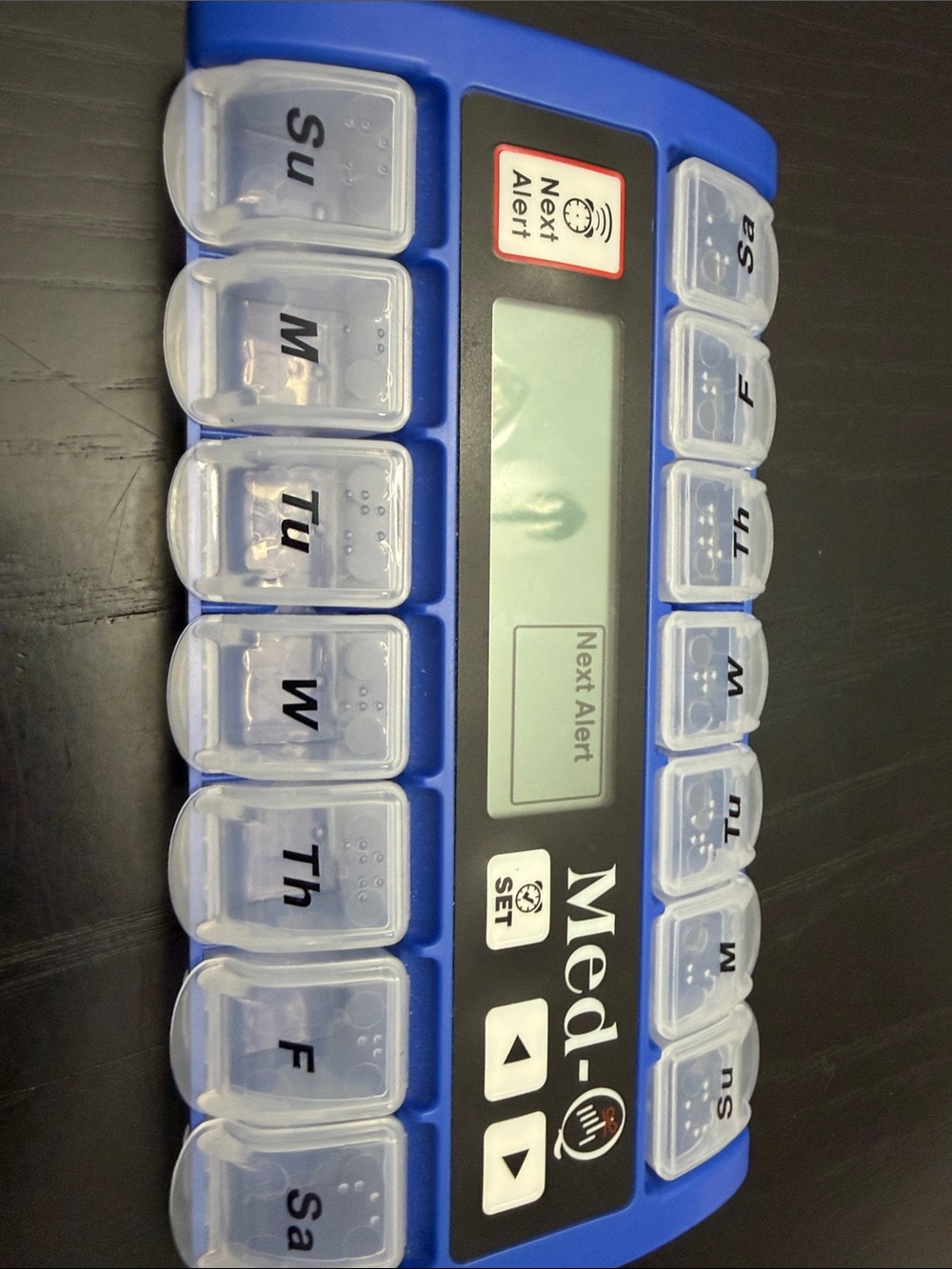Med-i Weekly Pill Organizer with Alarm - Blue